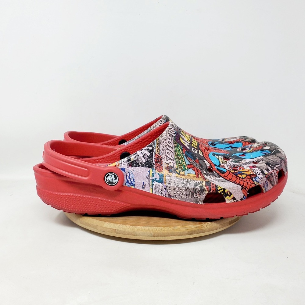 Crocs Spiderman Shoes Mens 13 Marvel Red Slip On Clasic Clog Sandals - Picture 7 of 12